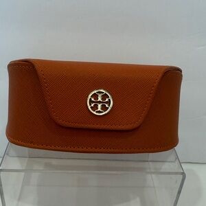 Tory Burch Burnt Orange Leather Sunglasses Case w/Magnetic Closure
